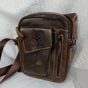 Bull Captain Brown Leather Sling Bag